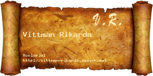 Vittman Rikarda névjegykártya